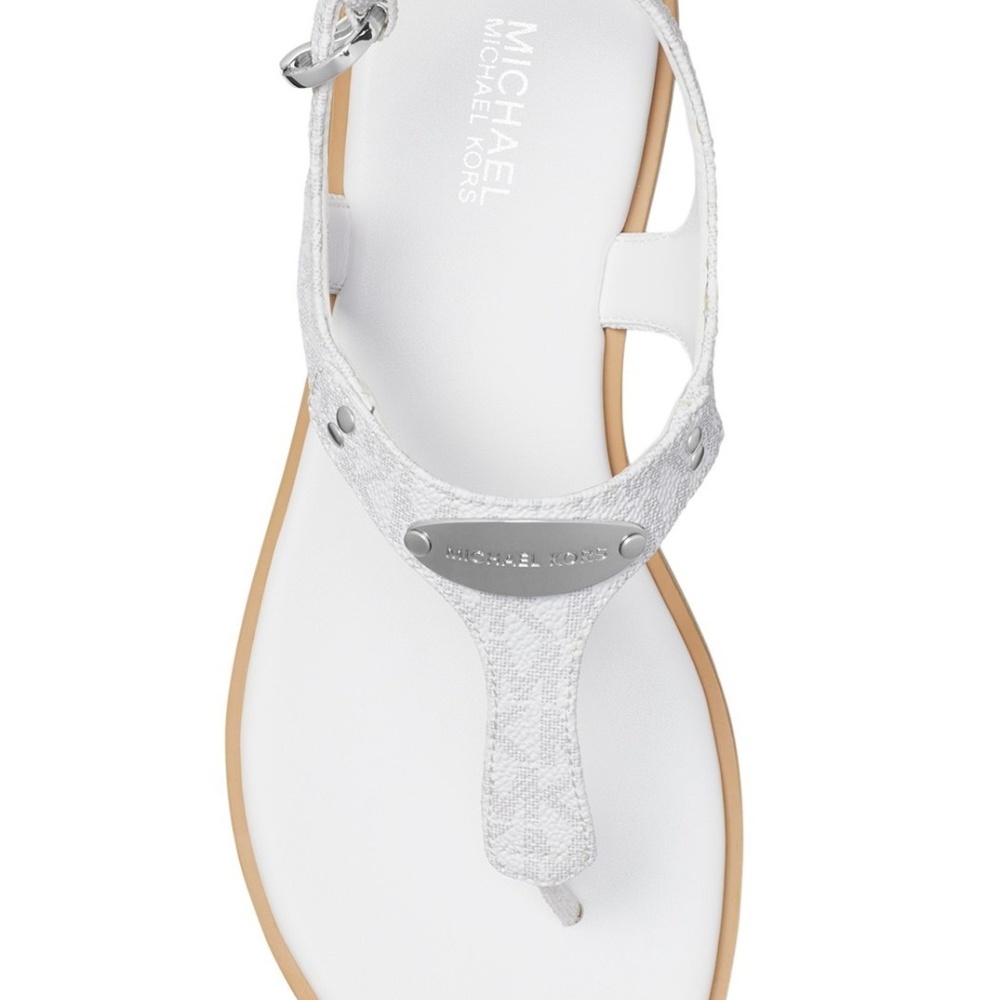 Michael Kors Plate Thong Sandals Bright White